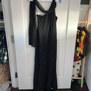 Reformation Rosalynn Dress / Black with Polka Dots / Size 4